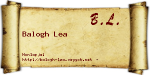 Balogh Lea névjegykártya