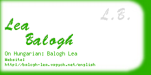 lea balogh business card